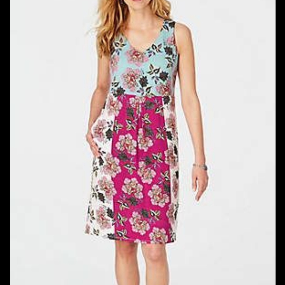 Mixed Pattern Sundress With Pockets - image 1